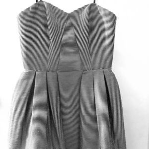 Black and white striped dress